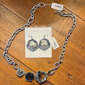 Kendra Scott Silver and Black Necklace Set
